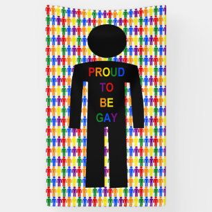 LGBTQ-Man Silhouette en RegenboogMannen Spandoek