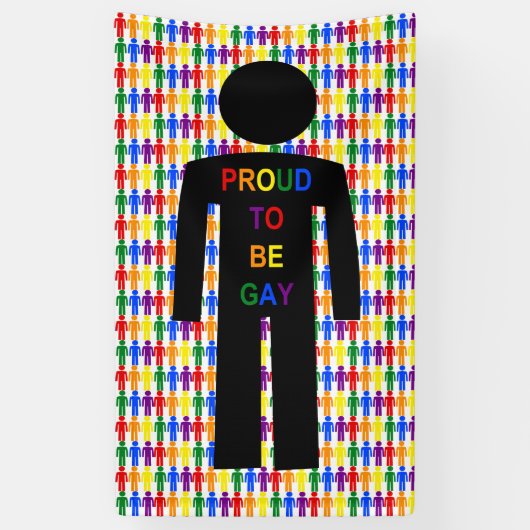 LGBTQ-Man Silhouette en RegenboogMannen Spandoek (Verticaal)