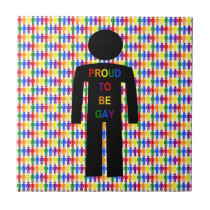 LGBTQ-Man Silhouette en RegenboogMannen Tegeltje
