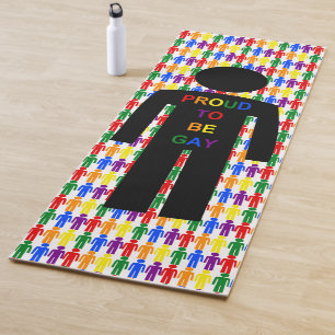 LGBTQ-Man Silhouette en RegenboogMannen Yogamat