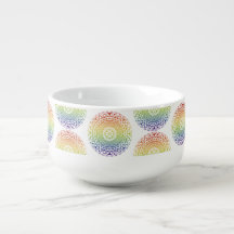 LGBTQ+ Mandala Soup Mug – Rainbow Pride Design
