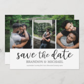 LGBTQ Modern Script Fotocollage Save The Date (Voorkant / Achterkant)