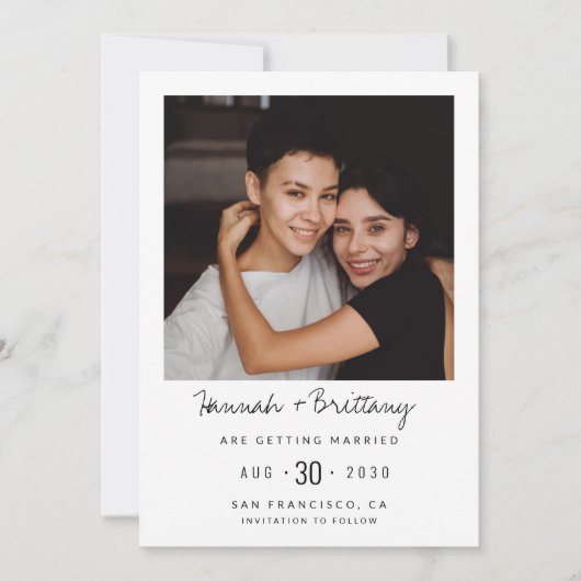 LGBTQ Moderne Foto Bewaar de Datum Save The Date (Voorkant)