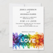 🌈 🐦 LGBTQ Painted With Love wedding Save The Date (Achterkant)
