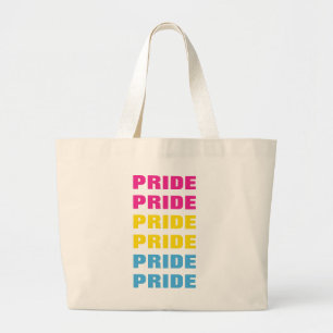 LGBTQ Pansexual Pride Herhaalde tekst Grote Tote Bag