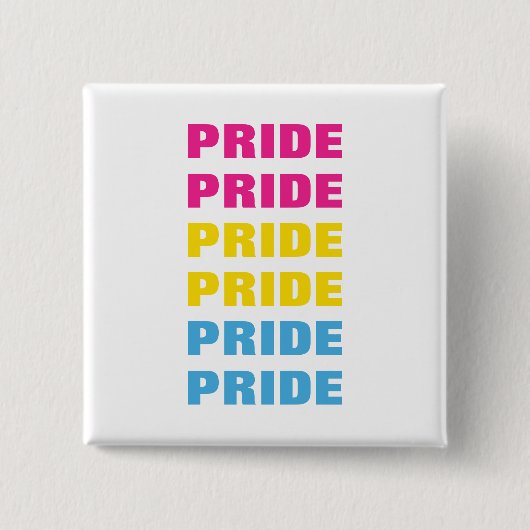 LGBTQ Pansexual Pride Herhaalde tekst Vierkante Button 5,1 Cm (Voorkant)