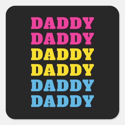 LGBTQ papa Pansexual Pride Dad Vaderdag Vierkante Sticker (Voorkant)