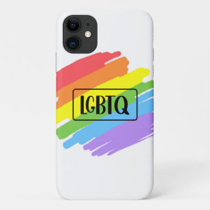 LGBTQ-penseelstreken regenboog iPhone 11 Hoesje