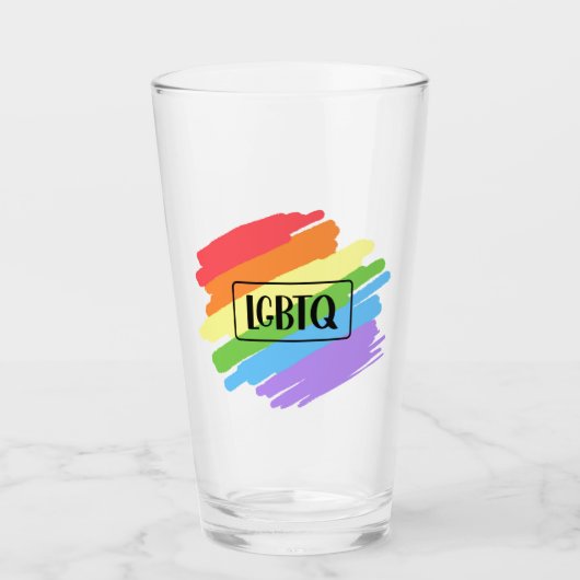 LGBTQ-penseelstreken regenboog Glas (Voorkant)