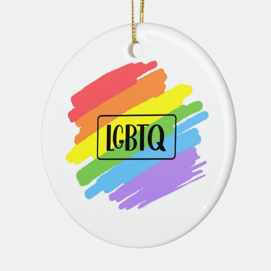 LGBTQ-penseelstreken regenboog Keramisch Ornament (Links)