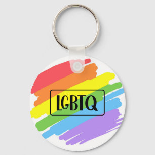 LGBTQ-penseelstreken regenboog Sleutelhanger
