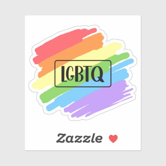 LGBTQ-penseelstreken regenboog Sticker (Vel)