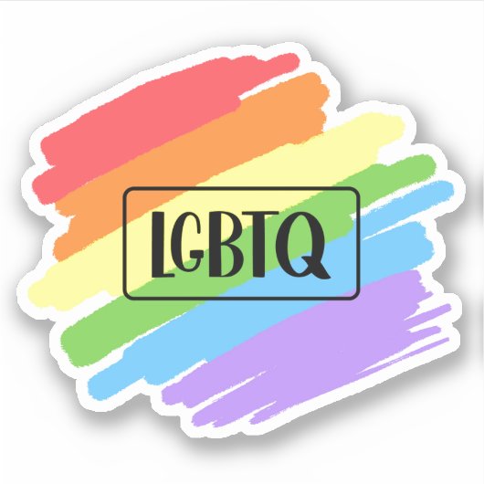 LGBTQ-penseelstreken regenboog Sticker (Voorkant)