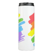 LGBTQ-penseelstreken regenboog Thermosbeker (Achterkant)