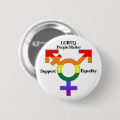 LGBTQ People Matter, steun de Button van de Gelijk (Voorkant /achterkant)