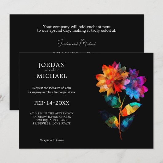 🌈 LGBTQ Petals & Pride  Kaart (Voorkant / Achterkant)