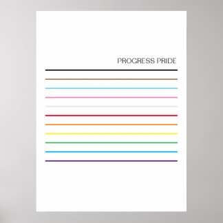 LGBTQ Plain Pride Rainbow-kleuren Progress Pride Poster