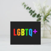 LGBTQ plus regenboogpride zwart Briefkaart (Staand voorkant)