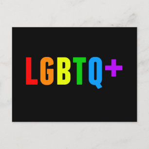 LGBTQ plus regenboogpride zwart Briefkaart