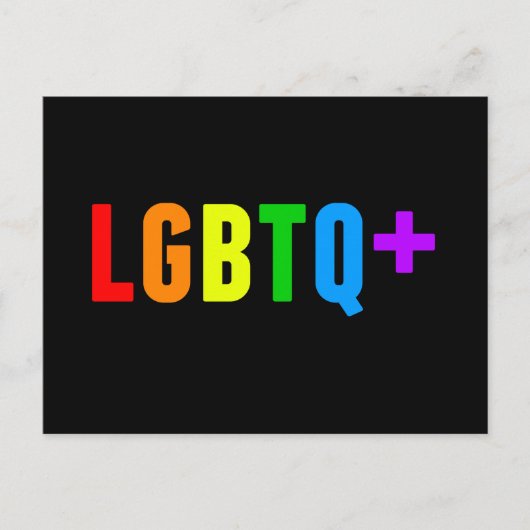 LGBTQ plus regenboogpride zwart Briefkaart (Voorkant)
