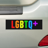 LGBTQ plus regenboogpride zwart Bumpersticker (Op auto)
