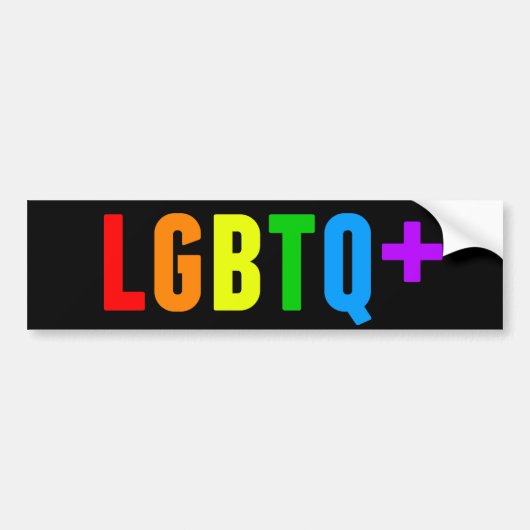 LGBTQ plus regenboogpride zwart Bumpersticker (Voorkant)