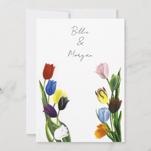 LGBTQ plus Tulp Bloemen Save The Date (Achterkant)