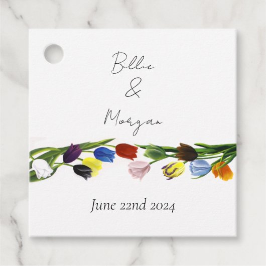 LGBTQ plus Tulpen Bloemen Bedankjes Labels (Voorkant)