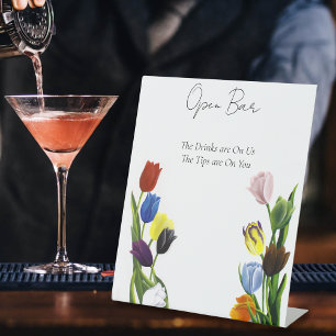 LGBTQ plus Tulpen Bloemen Reclamebord Met Voetstuk