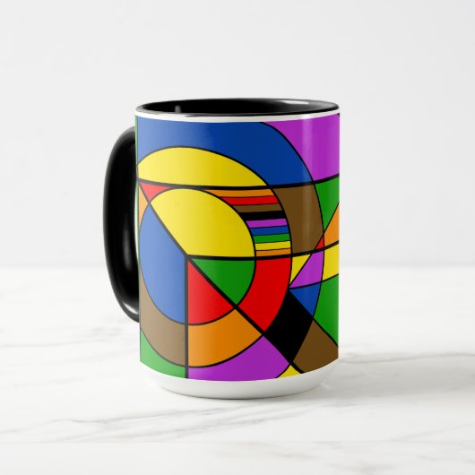 LGBTQ+ POC Rainbow Pride Abstract Geometrisch Mok (Voorkant links)