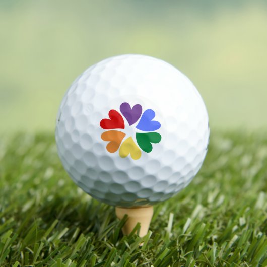 LGBTQ PRIDE Circle of Hearts golfballen (Insitu Shirt)