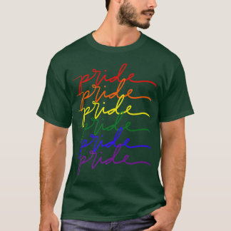 LGBTQ Pride Cursive Rainbow T-shirt