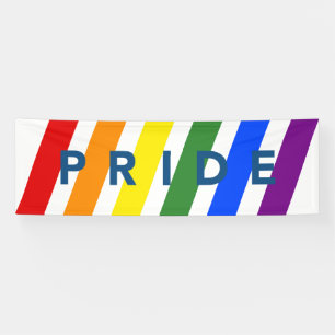 LGBTQ PRIDE Diagonaal regenboogstrips banner