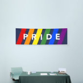 LGBTQ PRIDE Diagonal Rainbow Stripes op Navy Blue Spandoek (Beurs)