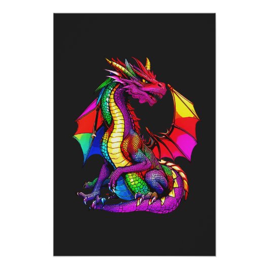 LGBTQ+ Pride Dragon Perfect Poster (Voorkant)