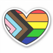 LGBTQ+ Pride en steun Rainbow Heart Sticker (Voorkant)