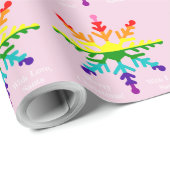 LGBTQ Pride Flag LGBTQ in kerstsnowflake Cadeaupapier (Rol Hoek)