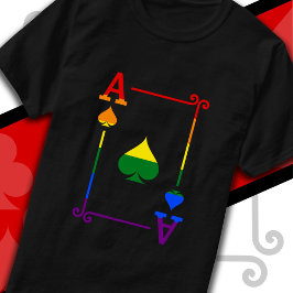 LGBTQ Pride Flag Speelkaarten Ace Kaart Ace Schopp T-shirt