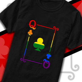 LGBTQ Pride Flag Speelkaarten Queen Kaart Clubs T-shirt