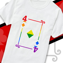 LGBTQ Pride Flag Speelkaarten Vier Kaart 4 Diamant T-shirt