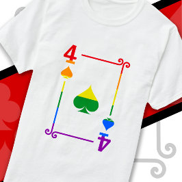 LGBTQ Pride Flag Speelkaarten Vier Kaart 4 Schoppe T-shirt