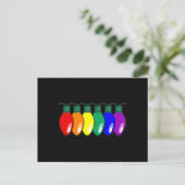 LGBTQ Pride kerstverlichting Briefkaart (Staand voorkant)