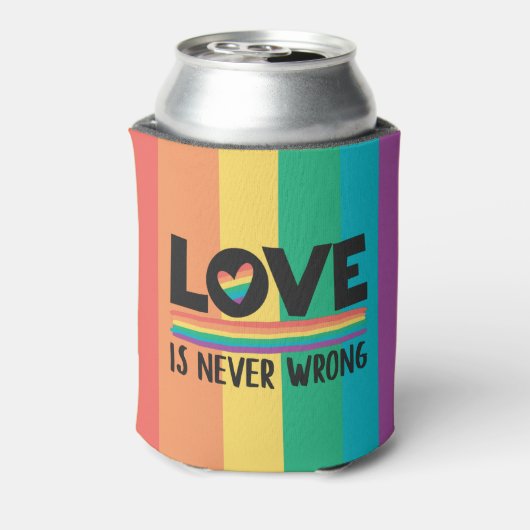 LGBTQ Pride liefde is nooit verkeerde regenboogvla Blikjeskoeler (Blikje Achterkant)