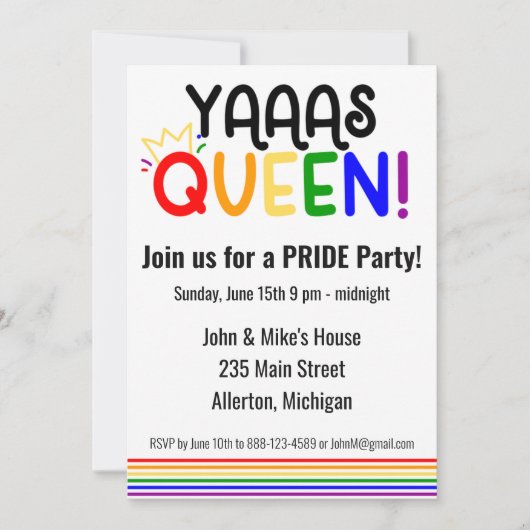 LGBTQ PRIDE Maand Uitnodiging (Voorkant)