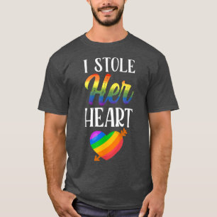 Lgbtq Pride Matching Couple Rainbow Bi Verloving  T-shirt