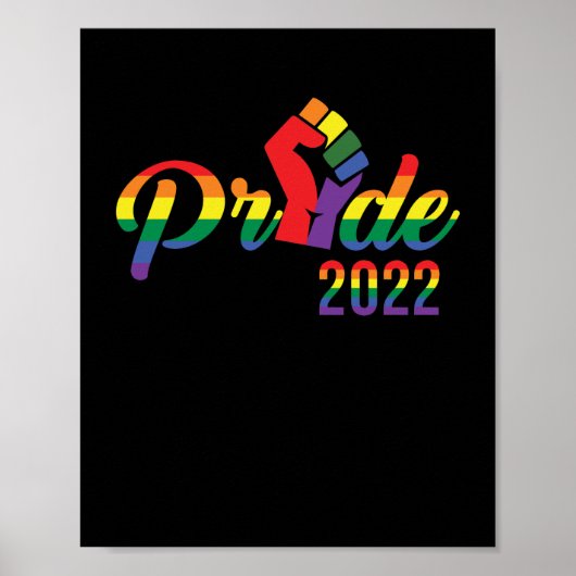 LGBTQ Pride Parade 2022 Rainbow-tekst Poster (Voorkant)