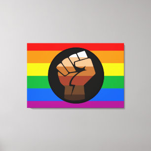 LGBTQ PRIDE (POC Fist Pride) Canvas Afdruk
