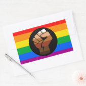 LGBTQ PRIDE (POC Fist Pride) Rechthoekige Sticker (Envelop)