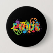 LGBTQ - Pride - Rainbow Colours Paint Splashes Ronde Button 7,6 Cm (Voorkant)