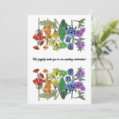 LGBTQ Pride Rainbow  Flower Wedding Kaart (Staand voorkant)